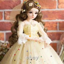 60cm 1/3 BJD Doll Ball Jointed Dolls Wig Dress Full Set Makeup Toy Lifelike Girl