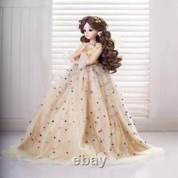 60cm 1/3 BJD Doll Ball Jointed Dolls Wig Dress Full Set Makeup Toy Lifelike Girl