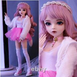 60cm 1/3 BJD Doll Ball Jointed Girl Doll Full Set Pink Dress Outfit Kid Toy Gift