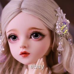 60cm 1/3 BJD Doll Girl + Removable Eyes + Face Makeup + Wigs Full Set Outfit Toy