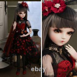 60cm 1/3 Ball Jointed BJD Girl Doll + Face Makeup + Changeable Eyes Full Set Toy