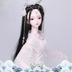 60cm BJD Doll Girls Doll Gifts with Makeup Black Wig Eyes Dress Full Set Kid Toy