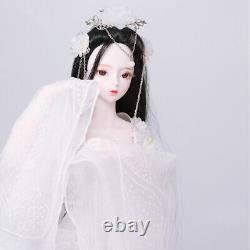 60cm BJD Doll Girls Doll Gifts with Makeup Black Wig Eyes Dress Full Set Kid Toy