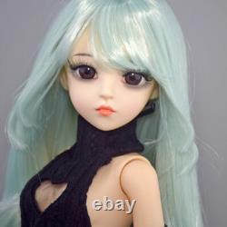 60cm Girl Doll Changeable Wigs Sweater Dress Shoes and Face Makeup Full Set Toy