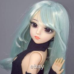 60cm Girl Doll Changeable Wigs Sweater Dress Shoes and Face Makeup Full Set Toy
