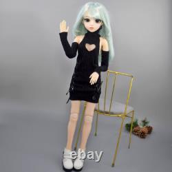 60cm Girl Doll Changeable Wigs Sweater Dress Shoes and Face Makeup Full Set Toy