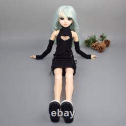 60cm Girl Doll Changeable Wigs Sweater Dress Shoes and Face Makeup Full Set Toy