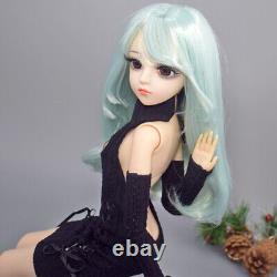 60cm Girl Doll Changeable Wigs Sweater Dress Shoes and Face Makeup Full Set Toy