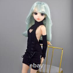 60cm Girl Doll Changeable Wigs Sweater Dress Shoes and Face Makeup Full Set Toy