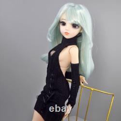 60cm Girl Doll Changeable Wigs Sweater Dress Shoes and Face Makeup Full Set Toy