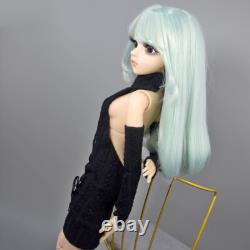 60cm Girl Doll Changeable Wigs Sweater Dress Shoes and Face Makeup Full Set Toy