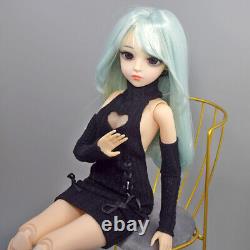 60cm Girl Doll Changeable Wigs Sweater Dress Shoes and Face Makeup Full Set Toy