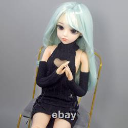 60cm Girl Doll Changeable Wigs Sweater Dress Shoes and Face Makeup Full Set Toy