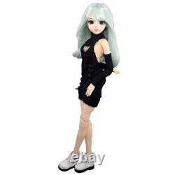 60cm Girl Doll Changeable Wigs Sweater Dress Shoes and Face Makeup Full Set Toy