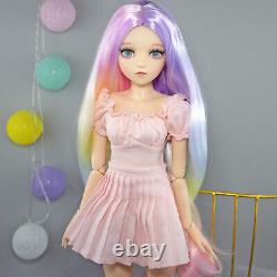 60cm Girl Doll Curly Wig Clothes Skirt High Heeled Boots Full Set BJD Doll Toy