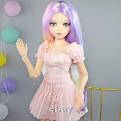 60cm Girl Doll Curly Wig Clothes Skirt High Heeled Boots Full Set BJD Doll Toy