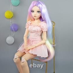 60cm Girl Doll Curly Wig Clothes Skirt High Heeled Boots Full Set BJD Doll Toy