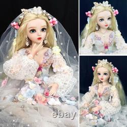 60cm Handpainted BJD Doll Girls Gift + Changeable Eyes + Wigs Full Set Xmas Toys