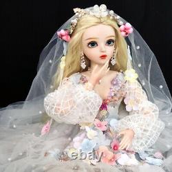 60cm Handpainted BJD Doll Girls Gift + Changeable Eyes + Wigs Full Set Xmas Toys