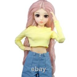 60cm Large Girl Doll Toy Face Makeup Clothes Pants Shoes Wigs Full Set Included