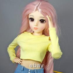 60cm Large Girl Doll Toy Face Makeup Clothes Pants Shoes Wigs Full Set Included