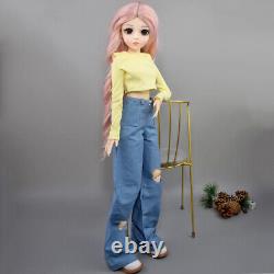 60cm Large Girl Doll Toy Face Makeup Clothes Pants Shoes Wigs Full Set Included