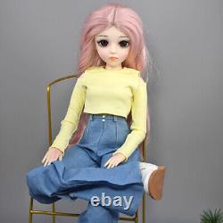 60cm Large Girl Doll Toy Face Makeup Clothes Pants Shoes Wigs Full Set Included