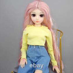 60cm Large Girl Doll Toy Face Makeup Clothes Pants Shoes Wigs Full Set Included