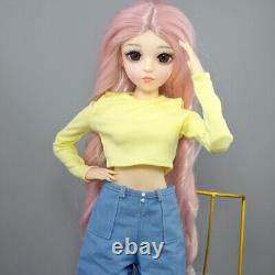 60cm Large Girl Doll Toy Face Makeup Clothes Pants Shoes Wigs Full Set Included