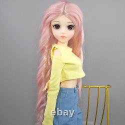 60cm Large Girl Doll Toy Face Makeup Clothes Pants Shoes Wigs Full Set Included