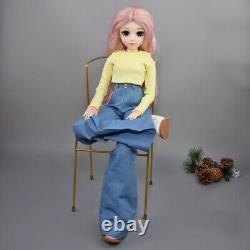 60cm Large Girl Doll Toy Face Makeup Clothes Pants Shoes Wigs Full Set Included