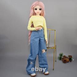 60cm Large Girl Doll Toy Face Makeup Clothes Pants Shoes Wigs Full Set Included