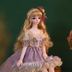 62cm BJD Doll 1/3 Ball Jointed Girl Handmade Dress Makeup Wigs Eyes Full Set Toy