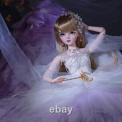 Assembled Full Set 1/3 BJD Doll 60cm Girl Toy with Removable Eyes Wedding Dress