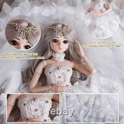 Assembled Full Set 1/3 Ball Jointed Girls 60cm BJD Doll Wedding Dress Bride Toys