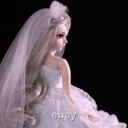 Assembled Full Set 1/3 Ball Jointed Girls 60cm BJD Doll Wedding Dress Bride Toys