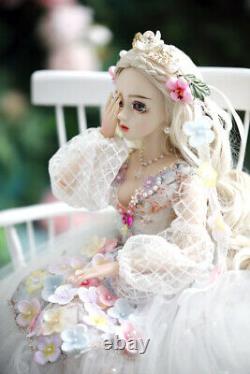 BJD 1/3 Girl Doll Changeable Eyes + Face Makeup + Dress Full Set Pretty Gift Toy