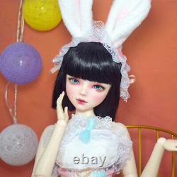 BJD Doll 1/3 Rabbit Dress Pretty Girls Jointed Body Changeable Eyes Full Set Toy