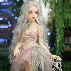 BJD Doll 1/4 Fairy Princess Dress Eyes Wigs Shoes Outfits Makeup FULL Set Toys