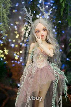 BJD Doll 1/4 Fairy Princess Dress Eyes Wigs Shoes Outfits Makeup FULL Set Toys