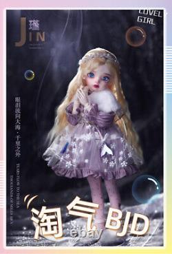 BJD Doll 1/6 Full Set Crying Cartoon Girl Resin Eyes Face Makeup Clothes Wig Toy