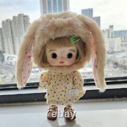 BJD Doll Toy Mini Doll Resin Head Joints Body Handmade Clothes Full Set Gift