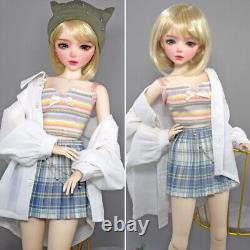 BJD Toy Blue/Brown Eyes 56cm Girl Doll with Full Set Removable Fashion Clothes