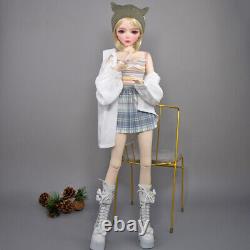 BJD Toy Blue/Brown Eyes 56cm Girl Doll with Full Set Removable Fashion Clothes