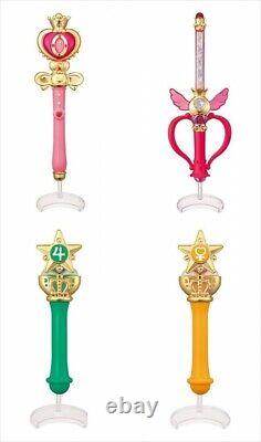 Bandai Sailor Moon Stick & Rod 2 Set of 4 Full Complete Kaleidoscope Spiral Toy