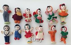 China Crochet hand-made toy dolls 1960-70s full set of twelve in original box