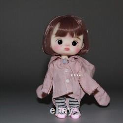 Cute 1/8 BJD Doll 15cm Girl Resin Eyes Face Makeup Wigs Full Set Figure Toy Gift