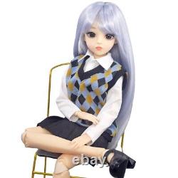 Cute 24 inch Height Girl Doll Toy 18 Joints Body with Wigs Clothes Shoes Full Set