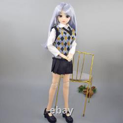 Cute 24 inch Height Girl Doll Toy 18 Joints Body with Wigs Clothes Shoes Full Set