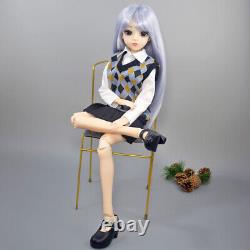 Cute 24 inch Height Girl Doll Toy 18 Joints Body with Wigs Clothes Shoes Full Set